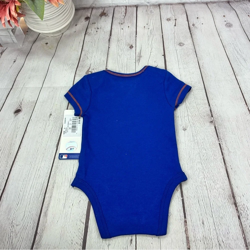 NWT MLB New York Mets Blue Baby Bodysuit short sleeve one piece fandom sporty